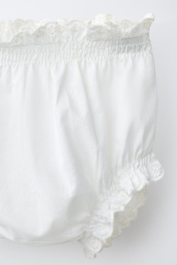 ZARA КОМПЛЕКТ ИЗ РУБАШКИ И ТРУСОВ С ВЫШИВКОЙ, БЕЛЫЙ