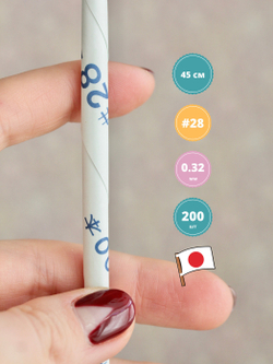 Проволока японская флористическая тонкая №28 (без оплетки, 0,321мм * 45 см, 200 шт, стальная)