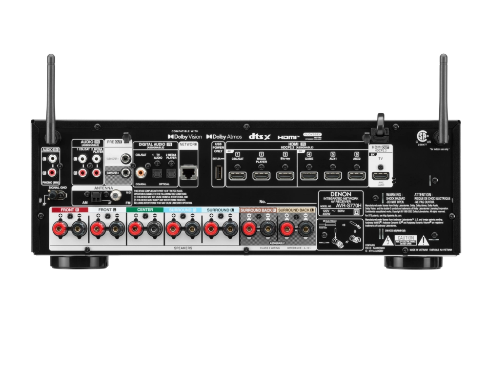 AV-ресивер Denon AVR-S770H, черный, мощность 165Вт, поддержка 8K