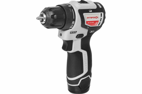 Бесщеточная аккумуляторная дрель-шуруповерт Интерскол ДА-10/12В 36 МиниМАКС Li-ion, кейс, 2 аккум., 2Ач 687.2.2.70