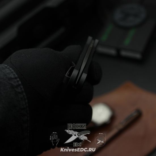 Складной нож PT5336 Malibu - черн. алюм. рук-ть, черн. клинок