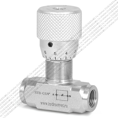 STB-G1/4-11-1 - Дроссель трубного монтажа c рукояткой, G1/4, без обратного клапана