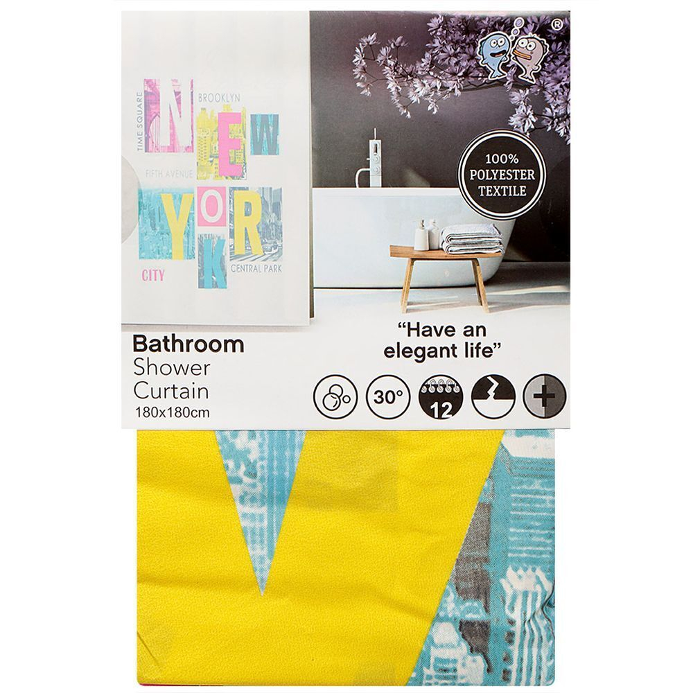 Штора для ванн 180х180 см, ПЭ, Нью-Йорк, Y3-811