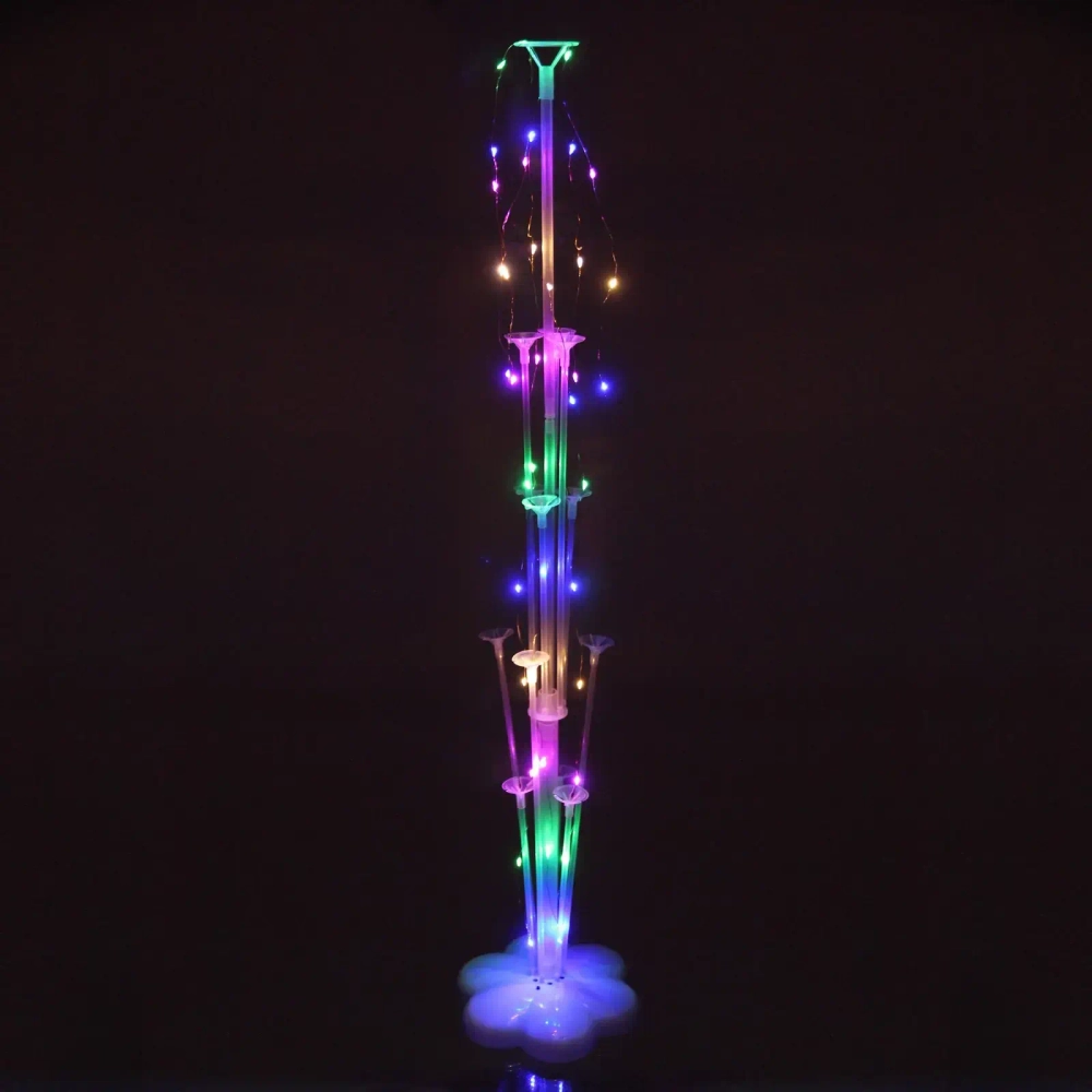 Подставка для шаров светящаяся «Праздник» (основа, 13 палочек с держателями) 95*40*54 см, прозрачный