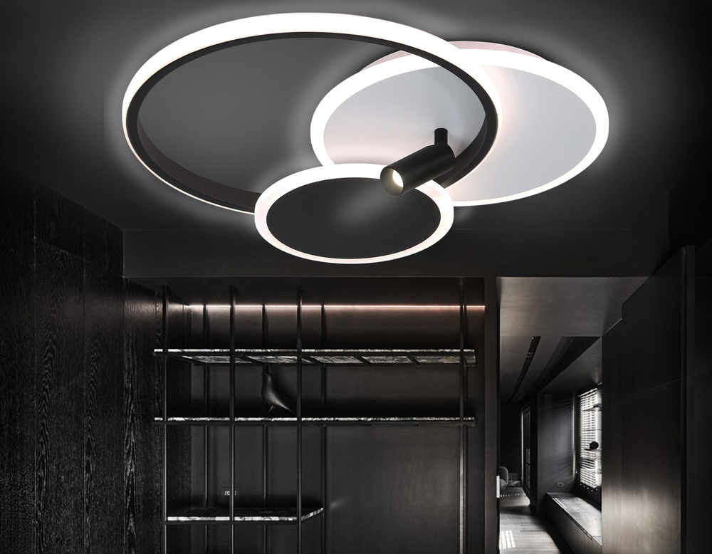 FL5118/3+1 WH/BK белый/черный 64W 3000K/4200K/6400K+4200K 480*425*110 (ПДУ ИК)