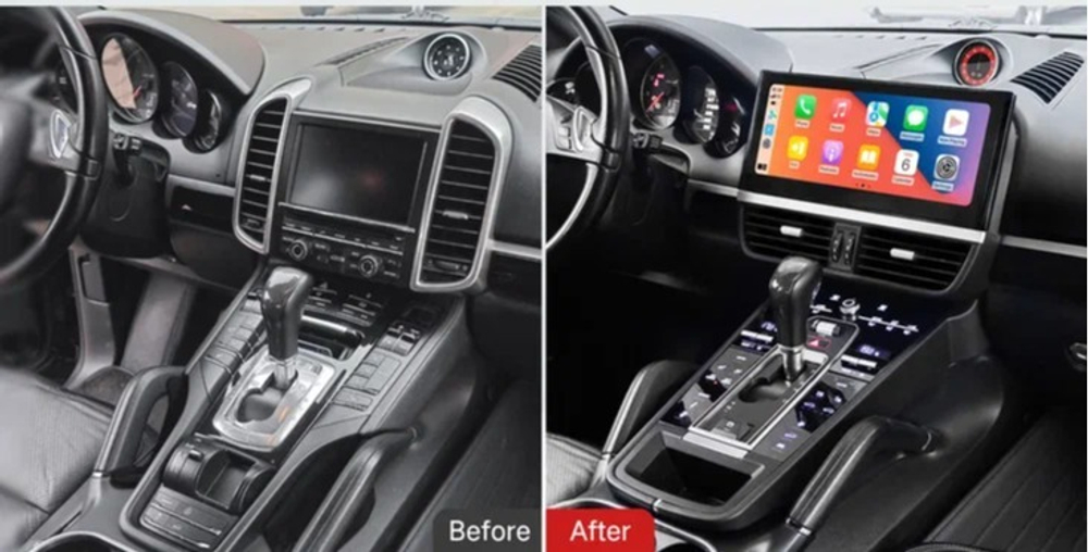 Сенсорная центральная консоль Porsche Cayenne 2010-2017 (бежевая) - Carmedia ZF-5023-BG