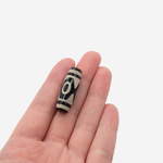 Бусина Дзи "Три глаза" из агата, 30*10мм, черный