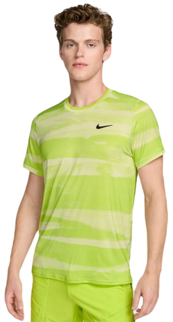 Мужская теннисная футболка Nike Court Advantage Dri-Fit Tennis Print - зеленый