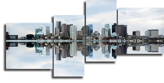 Модульная картина "Город у воды"