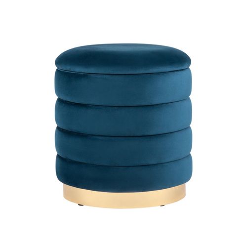 Пуф Франсис с ящиком велюр синий