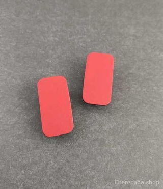 Серьги 2х4 красный