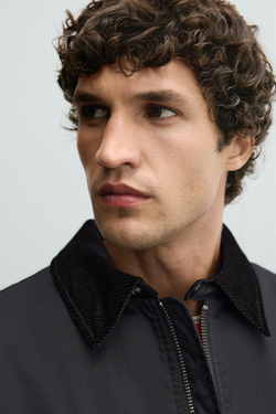 ZARA ПАРКА С КОМБИНИРОВАННЫМ ВОРОТНИКОМ, ТЕМНО-СЕРЫЙ