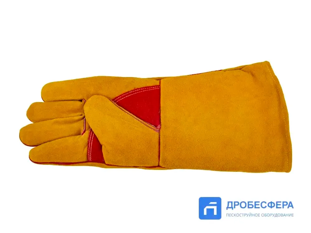 Перчатки пескоструйщика (кожа), оранжевые, утепление арт. EXT orange winter