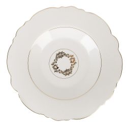 Тарелка суповая "White chic" d=21,5см (фарфор) (min 6) (транспортная упаковка)