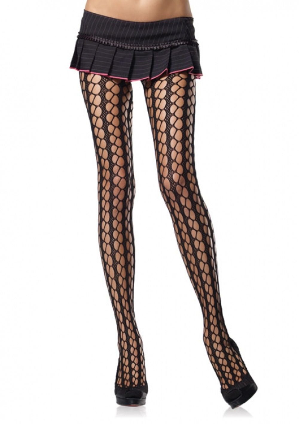 Колготки с сетчатым рисунком (Размер: S-M-L) (Цвет: черный)