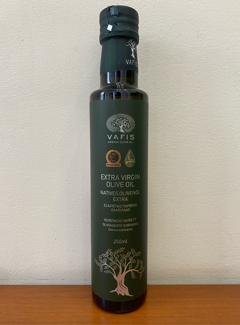 Оливковое масло нерафинированноеVAFIS Extra Virgin от NIKITAKIS в стекл. бут. 250 мл, Греция