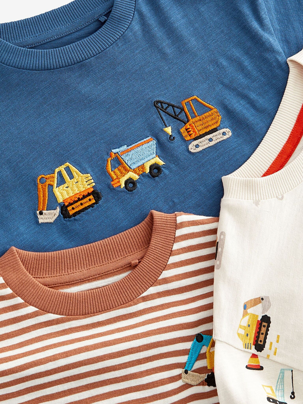 Лонгслив для мальчика Next 642-504, 3 шт., Коричневый, Синий, Молочный