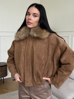 Парка замшевая карамель