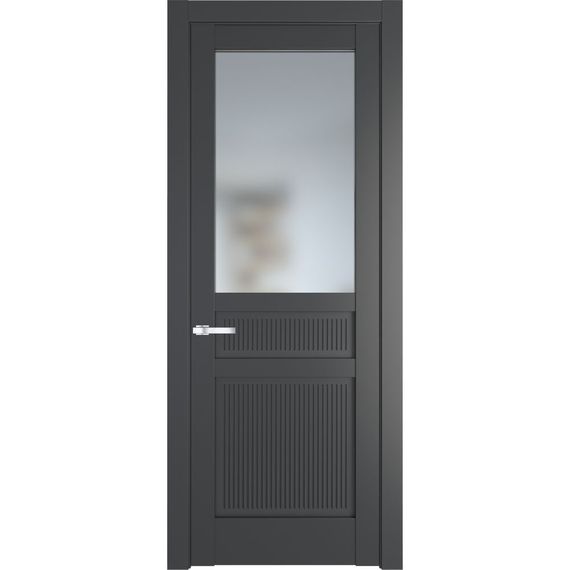 Межкомнатная дверь эмаль Profil Doors 2.3.2PM графит остеклённая