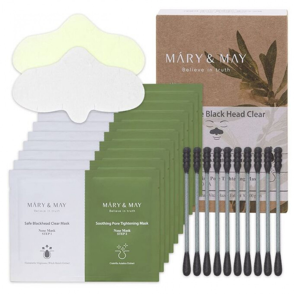 Mary&May Daily Safe Black Head Clear Nose Mask очищающая маска для носа от черных точек