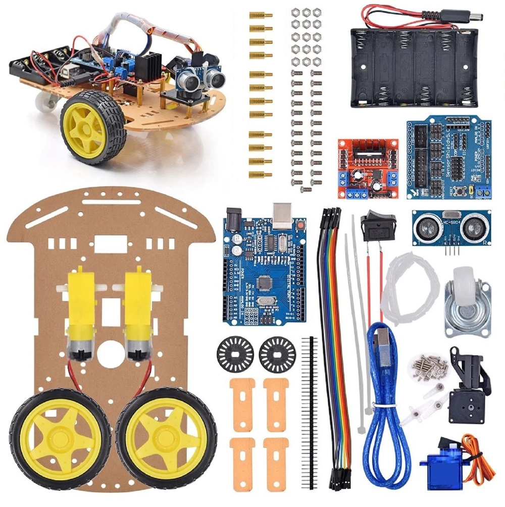 Arduino набор для сборки 2WD робота с контроллером Arduino UNO (умная машина)