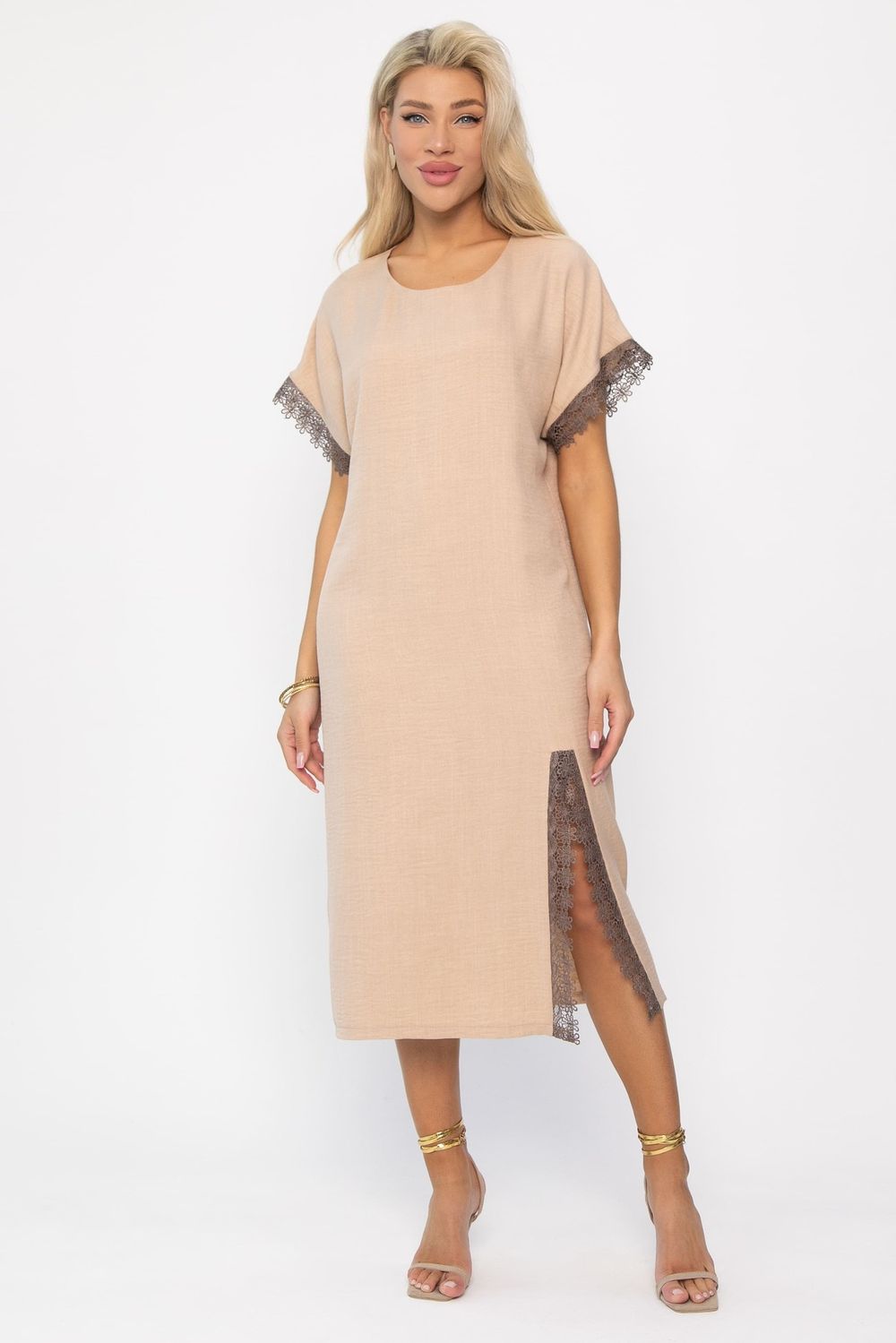 Платье Цветные кружева (бежевое) П13657-18М LT Collection