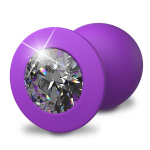 Большая фиолетовая анальная пробка 9,5см с кристаллом PipeDream Fantasy for Her Little Gem Large Plug Purple 495112