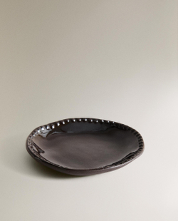 Zara Home тарелка из каменной керамики, цвет коричневый, 7.7 см