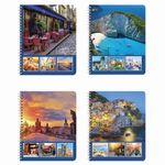 Тетрадь А5, 96 л., BRAUBERG, гребень, клетка, обложка картон, СТРАНЫ, 403068, 4шт