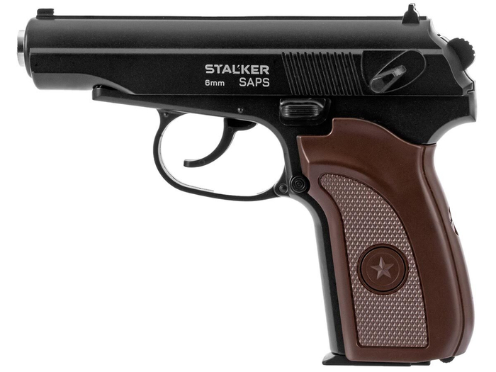 Пистолет пневматический Stalker SAPS Spring (ПМ)+имитатор ПБС, к.6мм (SA-33071PS)