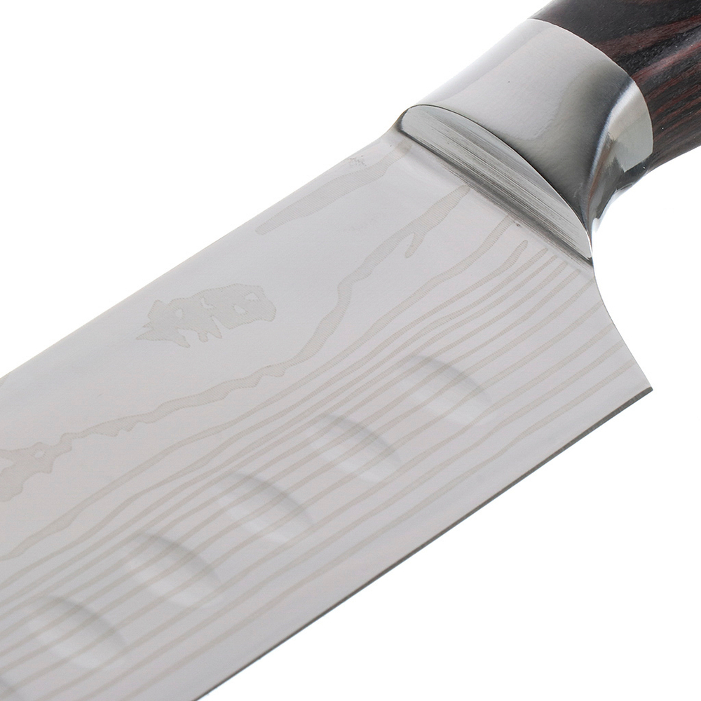 Нож кухонный Daniks, Classic G10, сантоку, нерж сталь, 18 см, рук дерев, Y4-8913