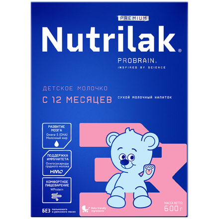 Смесь молочная Nutrilak Premium 3 с 12 месяцев 600г