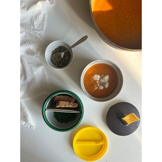 Ланч-бокс meals, 800 мл, светло-серый/зеленый