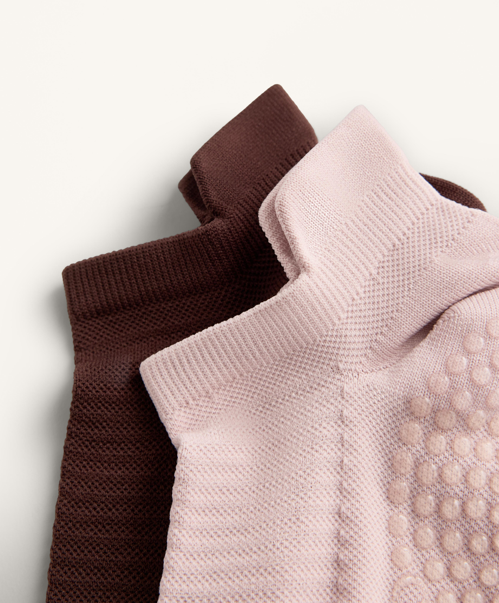 OYSHO Две пары носков-сникеров из смесового полиамида для йоги и пилатеса, розовый