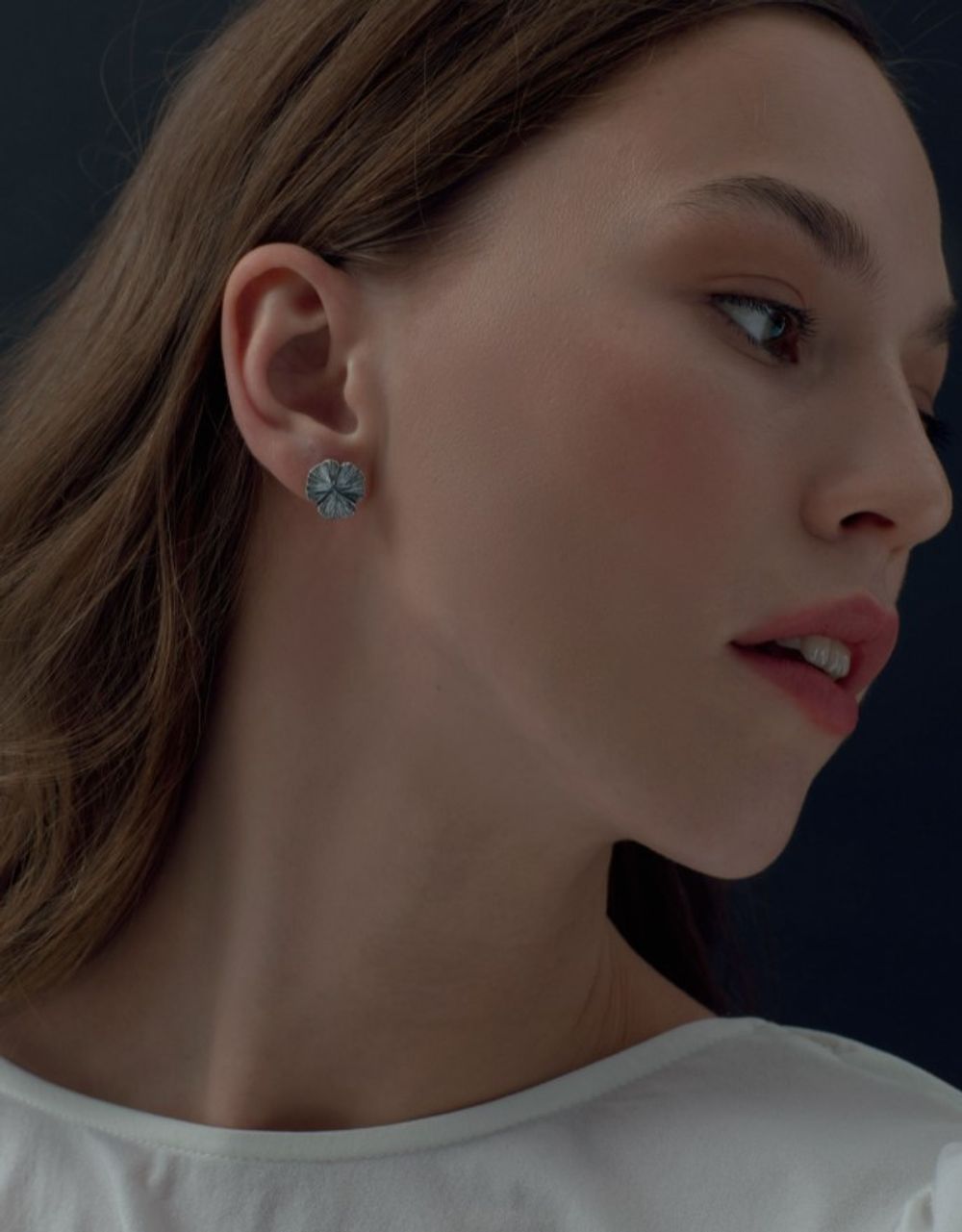 Серьги Клевер с чернением