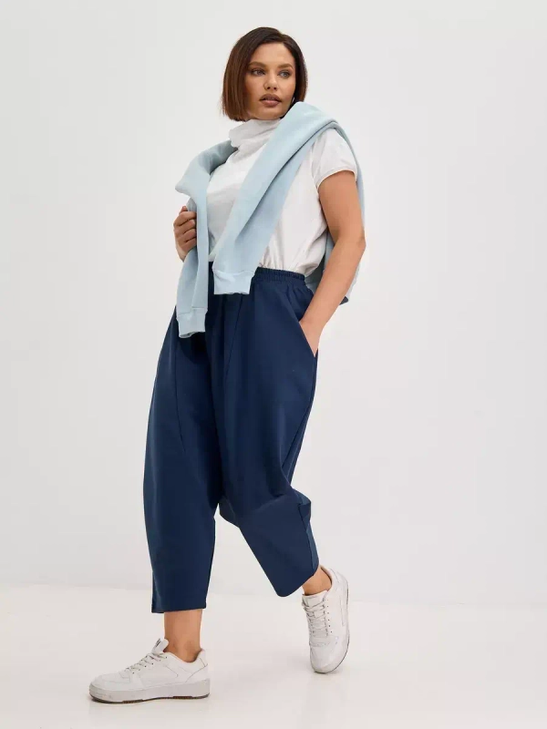 Штаны бананы оверсайз широкие индиго