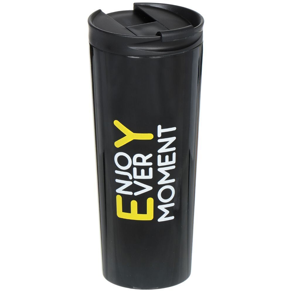 Термокружка нерж, 0.45 л, Daniks, чер, SL-NT014E-BLK-logo1