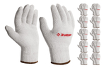 ЗУБР ОПТИМА, L-XL, х/б перчатки без покрытия, 10 класс, 10 пар (11446-XL10)
