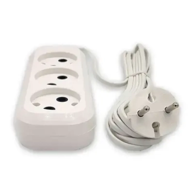 Удлинитель сетевой 5 метров, 3 розетки, 1300Вт, 6А