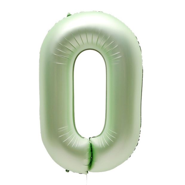 К Шар 40 «Цифра 0» салатовый металлик (БГ-60)