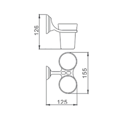 Стакан двойной для зубных щеток Haiba HB1508