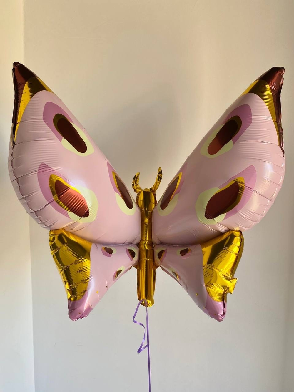 Шар-фигура, фольга, Бабочка розовая. Карнавальная, 52/132 см