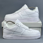 Кроссовки Nike AirForce на меху #418 (бел.)