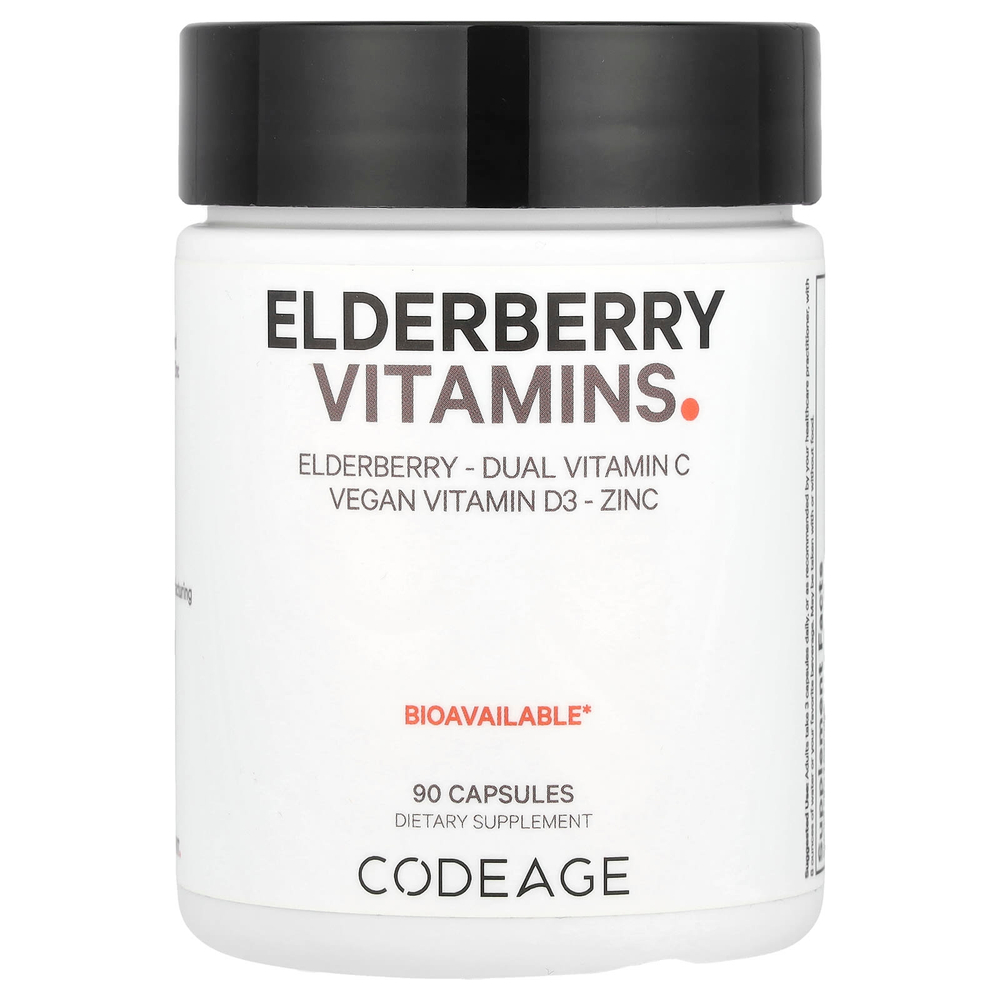 Codeage, Витамины из бузины, 90 капсул