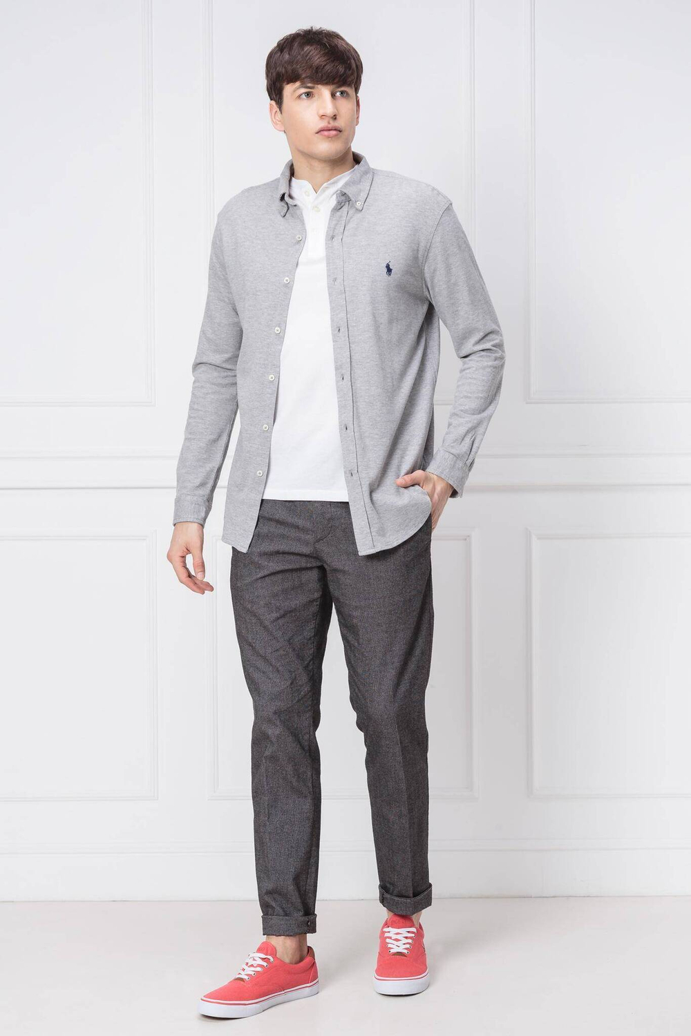 рубашка POLO RALPH LAUREN - серый(710654408)