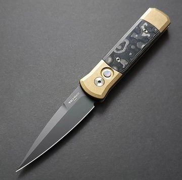 Автоматический складной нож Pro-Tech "Godson" Limited - рук. бронза + Fat Carbon Camo, клинок 154CM