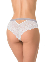 Соблазнительные кружевные трусики-бразилиана (Размер: XL) (Цвет: бежевый)