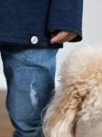 Синий лонгслив оверсайз для мальчика