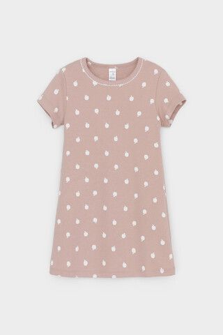 сорочка  для девочки  К 1156/кофейный,маленькие яблочки