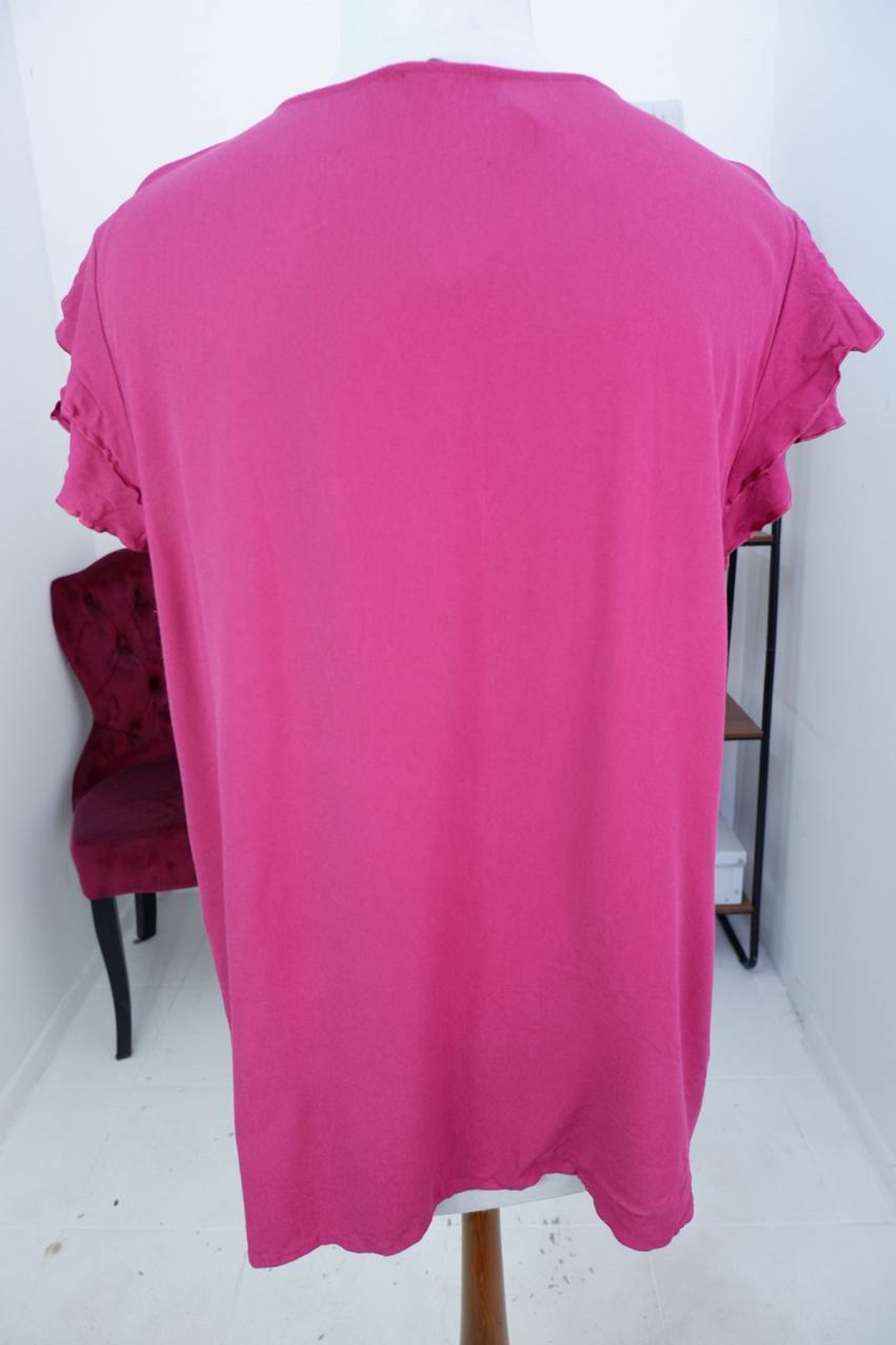 Блузка BONITA из вискозы в ягодном оттенке, маркировка 44, по замерам 50 размер